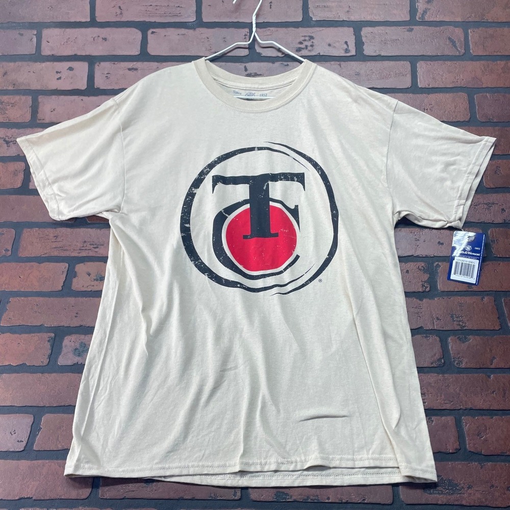 Smith & Wesson Sand Graphic Tee Men's Size L TC Double Sided Cotton T-Shirt